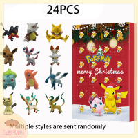 ? LECHU? 24 pcs Pokemon Christmas 2022 Advent Calendar BOX รูปของเล่น Pikachu Anime ตัวละครตาบอดกล่องเด็กของเล่น Pokemon gifts BOX