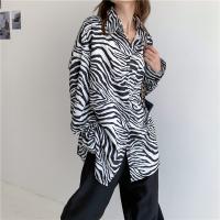 Autumn ✨thin loose Korean retro blouse ze pattern long-sleeved striped shirt women