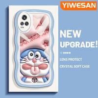 YIWESAN เคสสำหรับ VIVO S7 V20 Pro ลายการ์ตูนดาวโดราเอมอนสีชมพูขอบคลื่นเคสมือถือกันกระแทกแบบใสนิ่มเคสโปร่งใสลายกล้องถ่ายรูปที่สร้างสรรค์ซิลิกาเจลฝาครอบป้องกัน