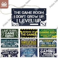 ❃ Putuo Decor Gamer Sign Wooden Plaques Signs Wooden Door Plaque for Man Cave Game Room Door Hanging Decoration