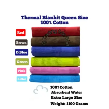 Twin/Full Size 100% Cotton Thermal Blanket (Lemon Color)