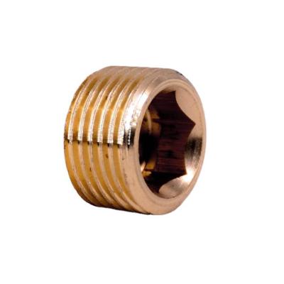 1/16 1/8 1/4 3/8 1/2 3/4 1 NPT BSP End Plug Cap Countersunk Interel Hex Socket Brass Pipe Fitting Water Gas Fuel