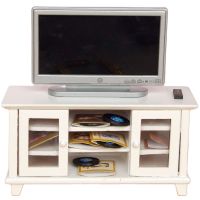 Wooden Cabinet Stand In Living Room Furniture Bench Table White And Wood Colors Available 1:12 Dollhouse Miniature