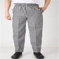 Hot selling mens chef pants Kitchen Trouser bottoms chef service pants ajustable elastic band free shipping