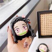 Kamado Nezuko เคสไร้สายลายปีศาจสำหรับ Airpods 1 2 3หูฟังรุ่นโปรแบบนิ่ม3d ฝาครอบกล่องบลูทูธสำหรับ Airpod