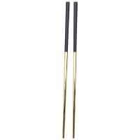 5 Pairs Chopsticks Stainless Steel Chinese Gold Set Black Metal Chop Sticks Set Used for Sushi Dinnerware