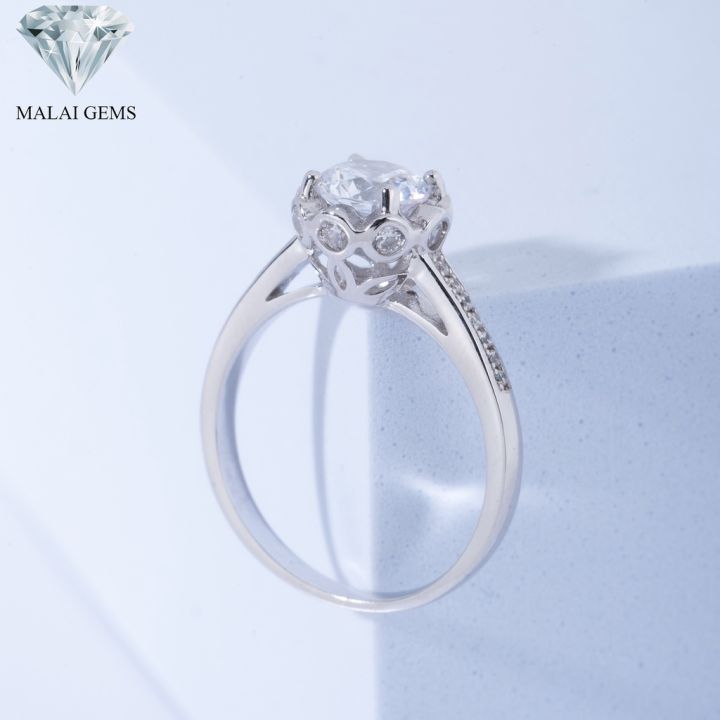 malai-gems-แหวนเพชร-เงินแท้-silver-925-เพชรสวิส-cz-เคลือบทองคำขาว-รุ่น-151-r1495-แถมกล่อง-ต่างหูcz-แหวนเพชรเงินแท้