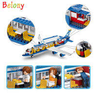 Belony 463 PCS ใช้งานร่วมกับ Legoing Sluban 0366 AirBus เครื่องบินโมเดลบล็อกตัวต่อชุด DIY อิฐคลาสสิก