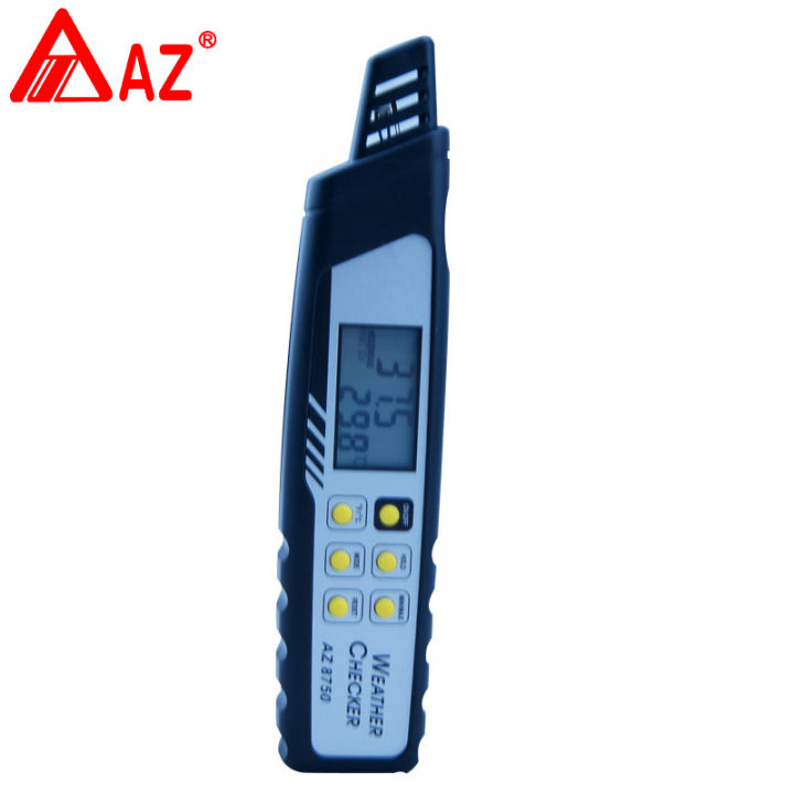 az8750ดัชนีความร้อนเมตรความร้อนจังหวะ-preventer-ปากกาประเภทจอแสดงผลแบบ-dual-barometric-อุณหภูมิความดันโดยรอบหรือจุดน้ำค้าง-rh