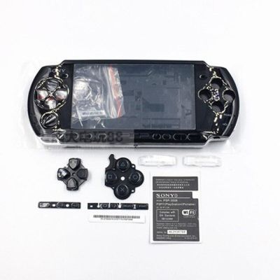 สีดำสำหรับเคส PSP 1000 2000 3000เคสแบบเต็มชุดมีปุ่มชุดสำหรับ PSP1000 PSP 1000 2000 Psp 3000ปลอกหุ้มเคส