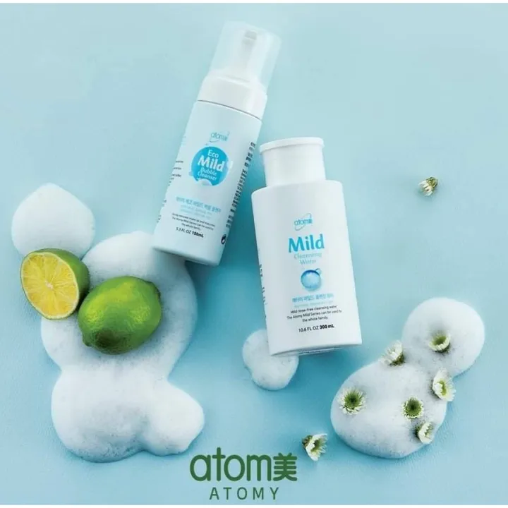 READY STOCK Atomy Mild Cleansing Water & Mild Eco Bubble Cleanser 艾多美温和卸妆水和泡泡洗面霜 Lazada