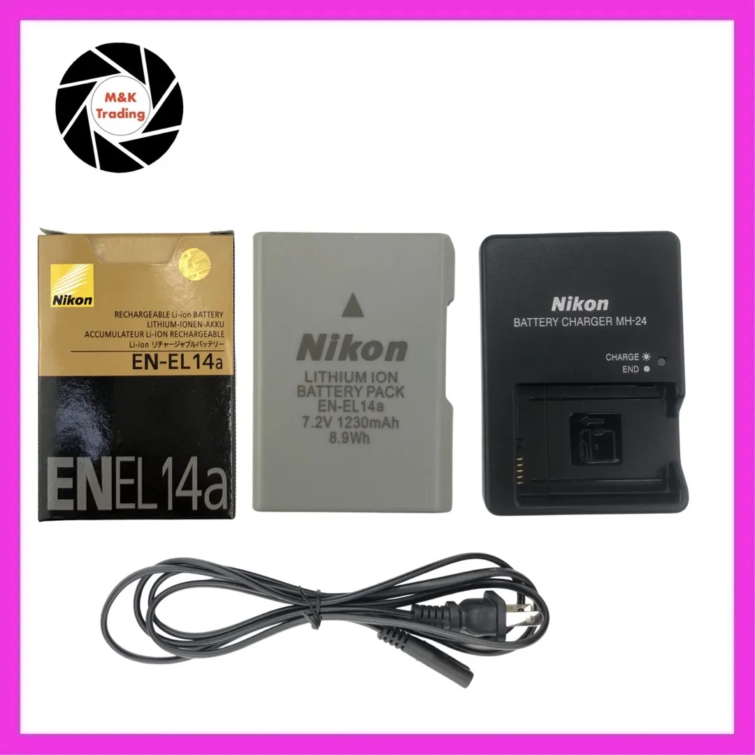 Nikon EN - EL14a or EN EL 14a Battery and MH - 24 BatteryCharger For  NikonD3100, D3200, D3300, D3400, D3500, D5100, D5200, D5300, D5500, D5600,  Df DSLR, Coolpix P7000, P7100, P7700, P7800 | Lazada PH