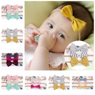 3Pcs/Set Baby Girl Headbands Cute Bows Elestic Baby Hair Accessories Newborn Toddler Headband Turban Haarband