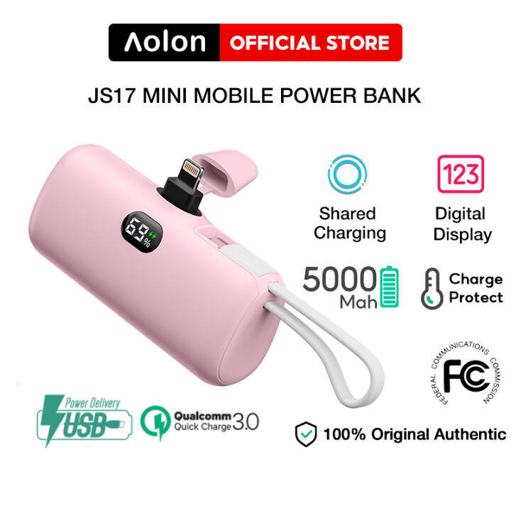 Aolon Mini Power Bank 5000mah Portable Charger External Battery Fast