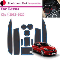 ยางประตู Groove Mat สำหรับ Renault Clio 4 Lutecia Hatchback 2012 ~ 2020 Cushion Gate Storage Slot Coaster Dust-Proof รถสติกเกอร์