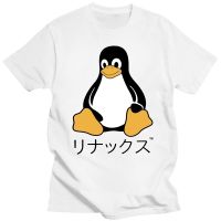 Funny Japanese Tux T Shirt For Men Crewneck Cotton T Shirt Linux Penguin Classic Short Sleeve Tees Printed Clothing XS-6XL