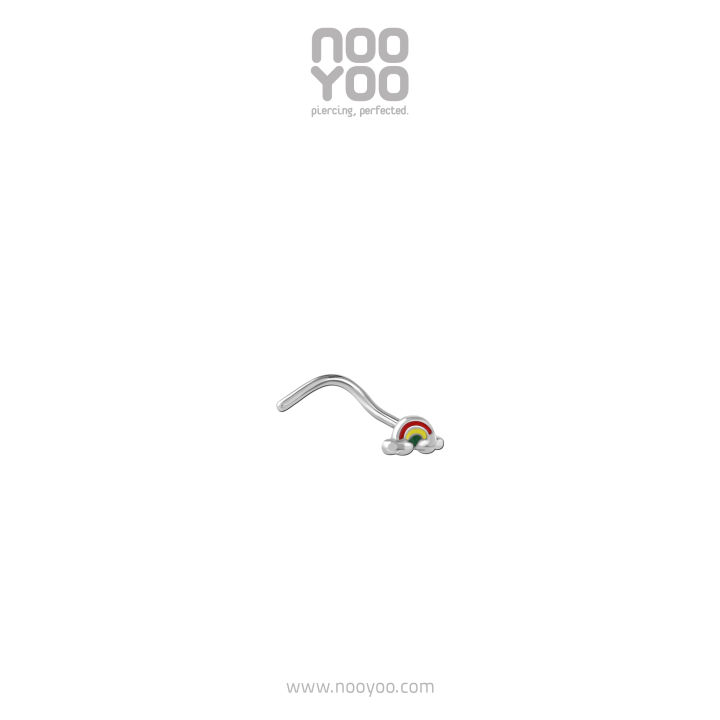 nooyoo-จิวจมูกสำหรับผิวแพ้ง่าย-rainbow-nose-pigtail-surgical-steel