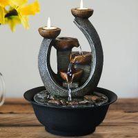 2020 New Resin Decoration Fountains Indoor Water Fountains Crafts Desktop Home Decor Rockery Figurines Fengshui Water Fountain