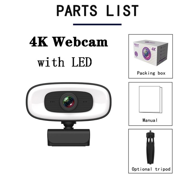 Webcam 4K 2K 1080P Full HD Web Camera With Microphone USB Plug Web Cam For  PC Computer Mac  Skype Video Mini Camera 4K