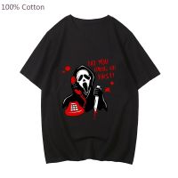 Mens Large T-shirt Scream Vi Ghostface Oversized Tshirts Men Handsome T Shirts Cotton Tshirts No You Hang Up First Make