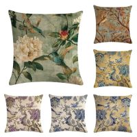 Flower Pillow Case Bird Cushion Cover for Home Sofa Decor Pillowcases Saddle Covers