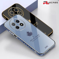 PlusCase Maple Leaf 6D เคสสำหรับ Huawei Nova Y91 กันกระแทกรูปแบบการป้องกันชุบซิลิโคนเคสโทรศัพท์