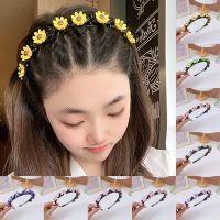 Hot Cute Cartoon Flower Double Bangs Braided Hairbands For Girls Sweet Hairstyle Hair Clips Headband Fashion Hair Accessories