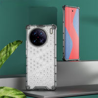 เคสโทรศัพท์แบบใสแข็งอะคริลิครังผึ้งสำหรับ X90 Vivo X80 X70 Pro + VIVO X90Pro + 2023เคส TPU ไฮบริดดีไซน์ใหม่ + PC ฝาหลังกรอบกันกระแทกเกราะโปร่งใส