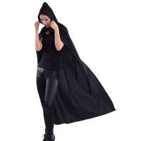 MSIA Ready Stock Halloween Robe Hooded Cape Cloak Women Black Witch Death Vampire Cosplay Cape Carnival Dress Fancy Fun