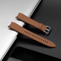 ℗ↂ No gaps Genuine Leather Band For Samsung Galaxy Watch 4 classic 46mm 42mm 44mm 40mm Leather Bracelet correa Galaxy Watch 4 strap