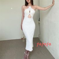 【On Clearance】CYTX-Women´s Modified Cheongsam Long Dress Solid Color Floral Decoration Halter Neck Off Shoulder Cutout Dress