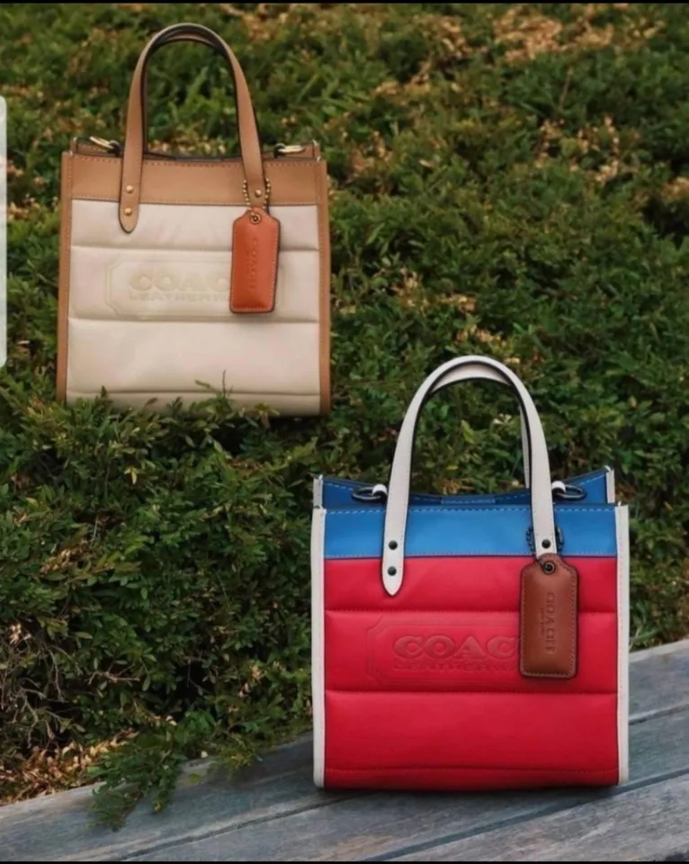 Coach Field Tote 22 with Colorblock Quilting and Coach Badge