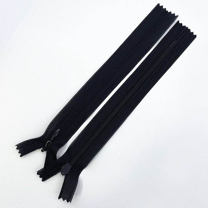 5pcs16-60cm-black-and-white-invisible-lace-zipper-mesh-sewing-process-door-hardware-locks-fabric-material