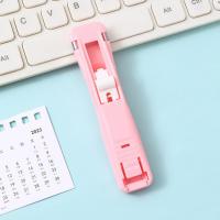 Portable  Creative Binder Clip Pusher Desktop Stapler Easy to Carry Push Clip Stapler Simple Operation   School Supplies Staplers Punches