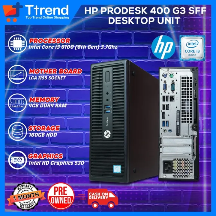 HP Prodesk 400 G3 Intel Core i3 6th Generation PC Desktop Computer ...