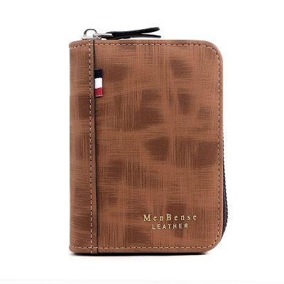 Mens Wallet Made Of Leather Wax Oil Skin Purse For Men Coin Purse Short Male Card Holder Wallets Zipper Around Money Coin Purse