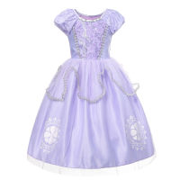 Little Girls Sofia Dress up Carnival Cosplay Princess Sofia Costume Birthday Party Ball Gown Kid Purple Vestidos