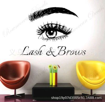 [COD] Factory direct sales cross-border explosive models with large discount eyelashes LASH BROWS wall stickers removable