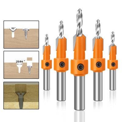 8mm Shank HSS Woodworking Countersink Router Bit Set Screw Extractor Remon Demolition for Wood Milling Cutter