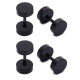 2 Pair of Mens Barbell Stainless Steel Ear Studs Earrings Black 6mm