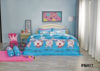 ผ้าปูที่นอน พรีเมียร์ ซาติน Premier Satin รหัส PK077 Mr. Men Little Miss มิสเตอร์ เมน ลิตเติ้ล มิส ขนาด 3.5ฟุต 5ฟุต และ 6 ฟุต สำหรับที่นอนสูง 11 นิ้ว กันไรฝุ่น