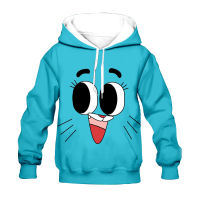 Cartoon gumball KID 3D print Flannelet thickening type Children zipper coat SweatshirtHoodedfamily clothing design