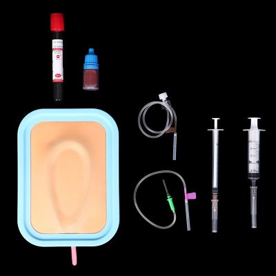 1set Venipuncture IV Injection Training Pad Silicone Human Skin Suture Training Model Venous Blood Drawing Medical Exercise