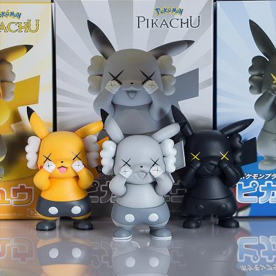 🧡ภาพอนิเมะโปเกมอน Pikachu Kaw Figurine Shy Cover Eyes Kawaii Q รุ่นของเล่นของสะสม Pvc แอ็กชันฟิกเกอร์ของเล่นของขวัญ