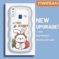 YIWESAN VIVO Y91i Y91เคสสำหรับเคสโทรศัพท์กันกระแทกฤดูใบไม้ร่วงที่คลุมครอทสีขาวรูปกระต่ายน่ารักสำหรับเคสโทรศัพท์