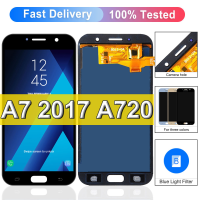 เครื่องอ่านพิกัดหน้าจอสัมผัส A720แบบดั้งเดิม/Oled /TFT SM-A720F A7จอ LCD สำหรับ Samsung Galaxy A720F