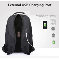 Crossten 17" Laptop Backpack Waterproof USB Charge Port Swiss-style Multifunctional Rucksack Schoolbag Mochila Hiking Travel bag