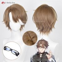 Honkai: Star Rail Welt Yang Cosplay Wigs 30cm Brown Highlights White Wig Honkai Impact 3 Walt Wig Heat Resistant Hair Anime Wigs Nails Screws Fastener