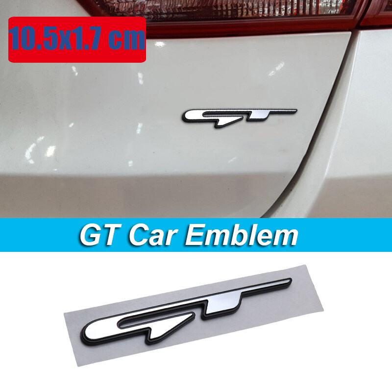 GT Car Sticker Metal Emblem decal Badge for Peugeot GT RCZ 508 3008 5008 Forte Optima Picanto Sorento Megane Color Name : White