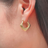 Square gold hoops | Gold plated hoops | Minimalist hoops | Gold ear hoops | E1026